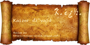 Kaizer Évald névjegykártya